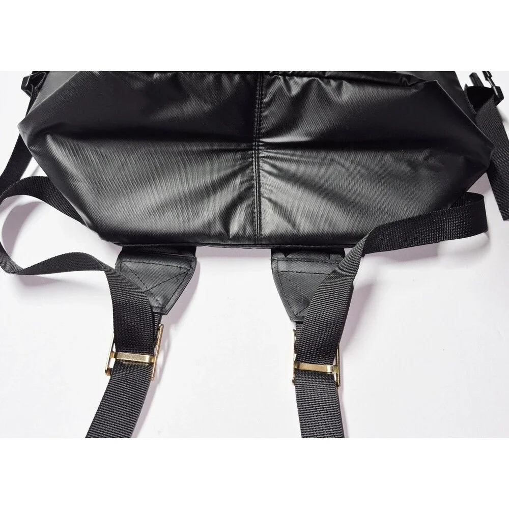 VERSACE Parfums Convertible Rider Backpack Shoulder Tote Bag Black Gold NWOT